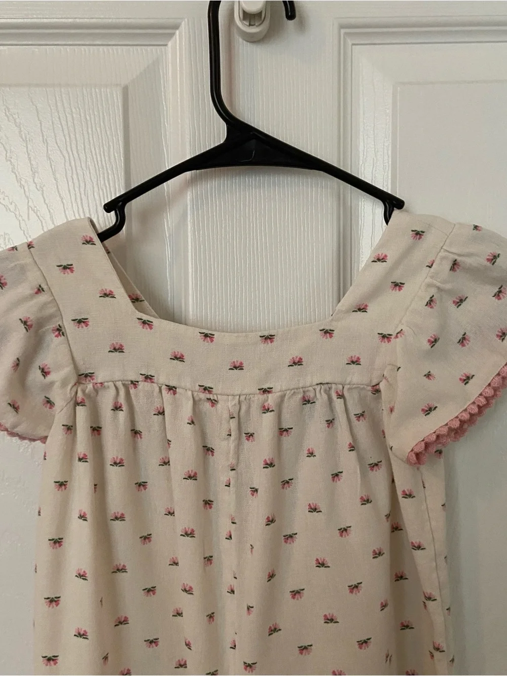 Old Navy Cream One-Piece Bodysuit with Pink Trim